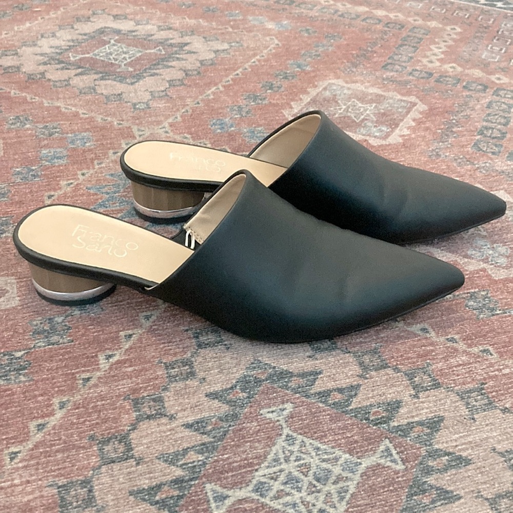 Black Franco Sarto Mules Size 8